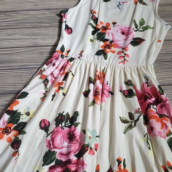 Sale Light Yellow Floral Dress S M L - Picture 3 of 5